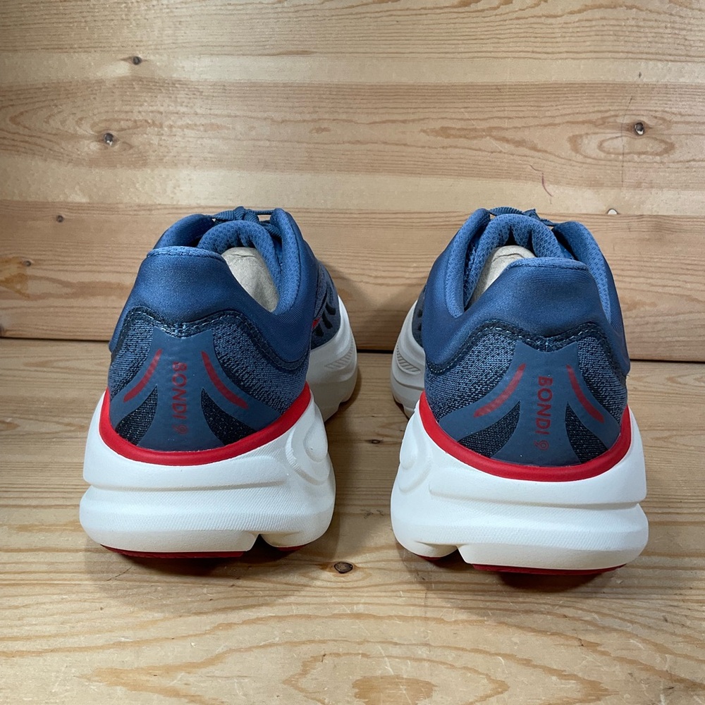 Hoka One One Bondi 9 Running Shoes Men’s 10.5 D Blue Red White 1162011 TDRC - Picture 4 of 9